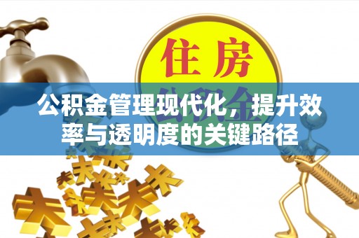 莫旗公积金管理现代化，提升效率与透明度的关键路径